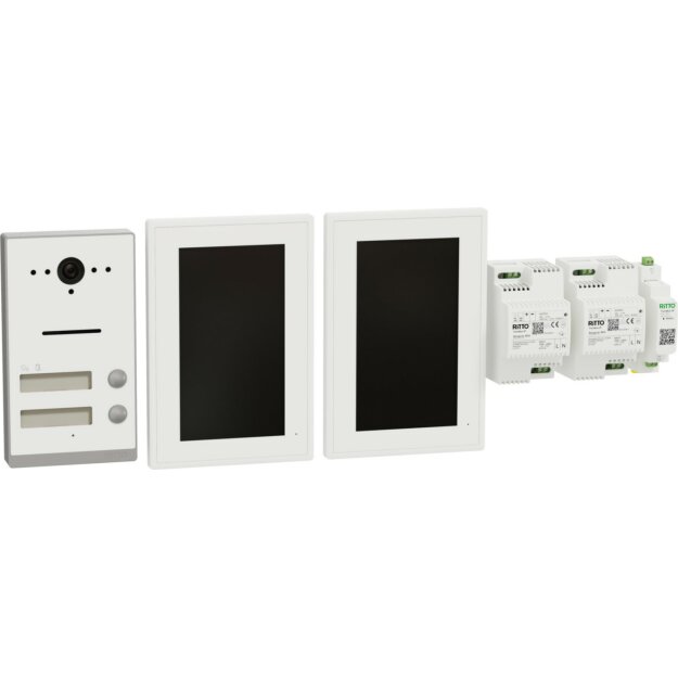 Ritto RGE2092270 Listo Video Zweifamilienhaus-Set TwinBus IP Weiß AP