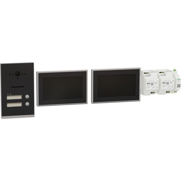 Ritto RGE2094250 Listo Video Zweifamilienhaus-Set TwinBus IP Anthrazitgrau UP
