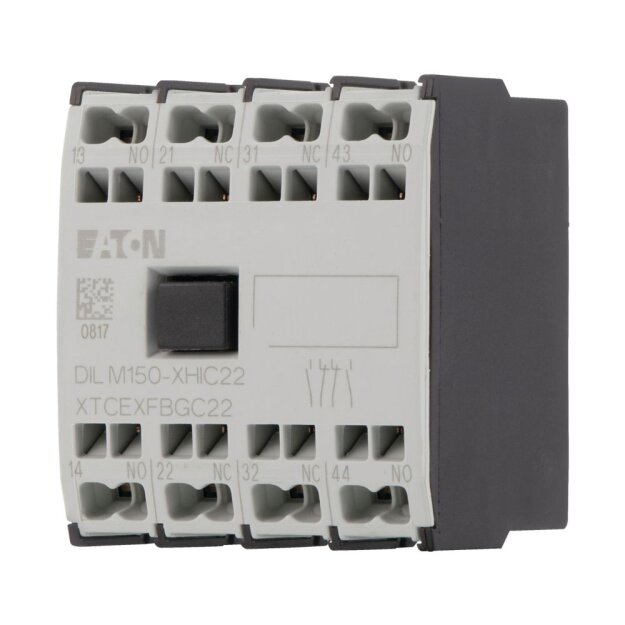 eaton Hilfsschalterbaustein 4 -polig Ith= 16 A 2 S 2 Ö Frontbefestigung Federzugklemmen DILMC40 - DILMC150 DILM150-XHIC22 278046