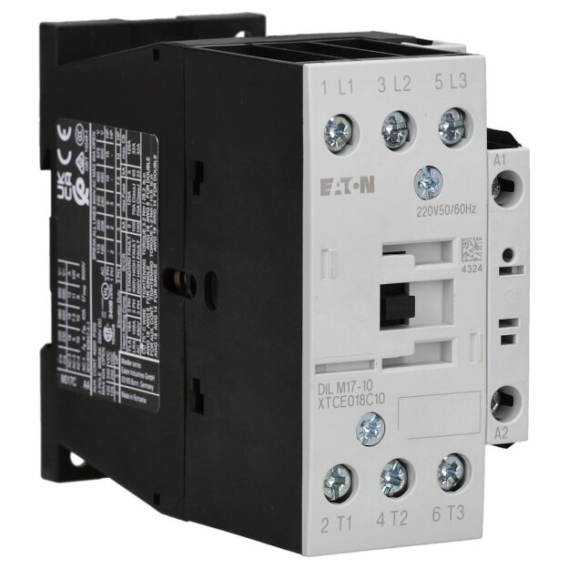 eaton Leistungsschütz 3-polig 380 V 400 V 7.5 kW 1 S 220 V 50/60 Hz Wechselstrombetätigung Schraubklemmen DILM17-10(220V50/60HZ) 277011