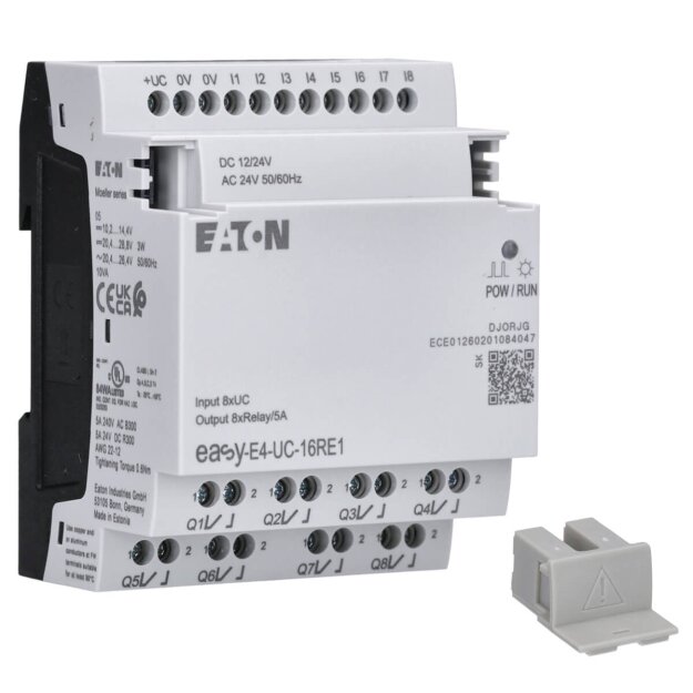 eaton Ein-/Ausgangserweiterung für easyE4 12/24 V DC 24 V AC Eingänge digital: 8 Ausgänge digital: 8 Relais Schraubklemme EASY-E4-UC-16RE1 197218