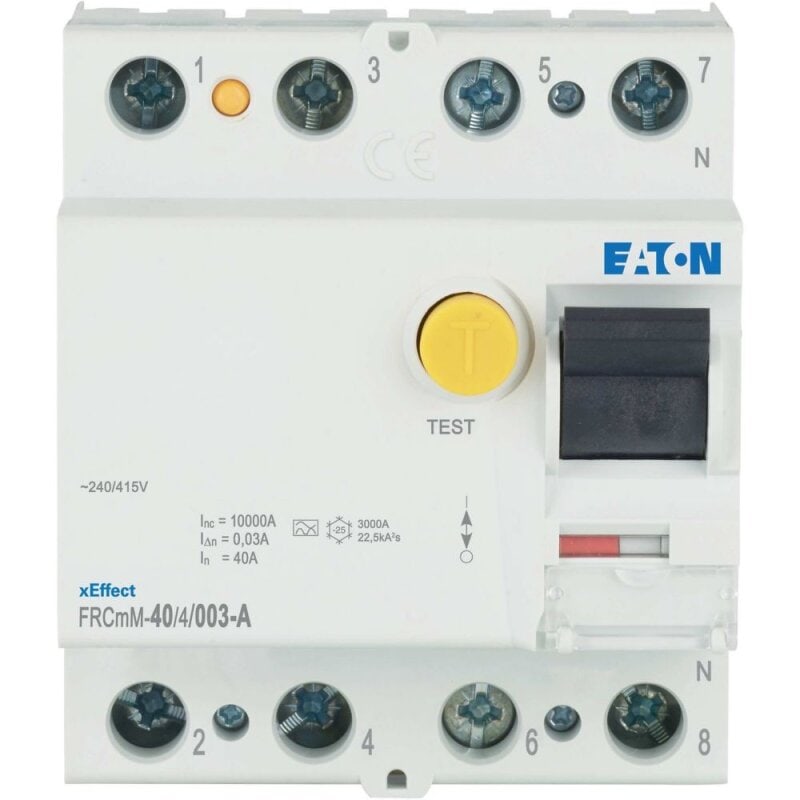 Eaton FI-Schalter 40A 4P 30mA Typ A – Fehlerstromschutzschalter, 4-polig, Für Gebäude & Industrie