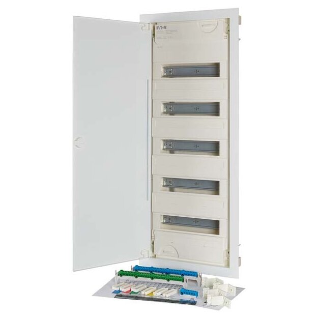 eaton Unterputz-Kleinverteiler 5-reihig 60TE Stahlblechtür flach KLV-60UPP-F 302410