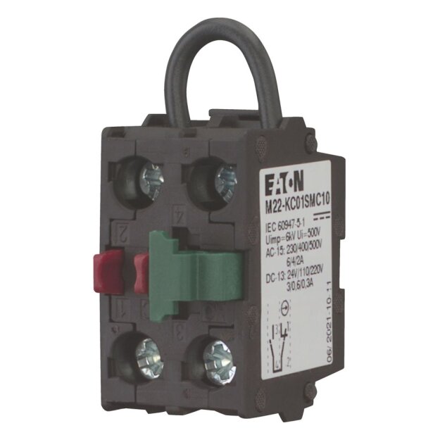 eaton Selbstüberwachende Kontaktelemente Schraubklemmen Bodenbefestigung 1 S 1 Ö 24 V 3 A M22-KC01SMC10 121473