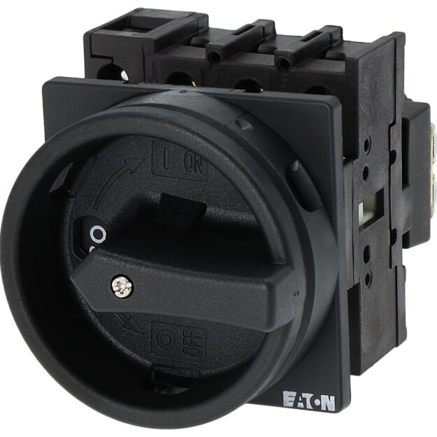 eaton Hauptschalter P1 25 A Einbau 3-polig + N HALT-Funktion mit schwarzem Drehgriff und Sperrkranz abschließbar in 0-Stellung P1-25/EA/SVB-SW/N 083960
