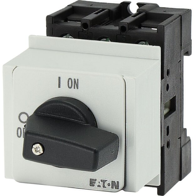 eaton EIN-AUS-Schalter P1 32 A Verteilereinbau 3-polig mit schwarzem Knebel und Frontschild P1-32/IVS 093303