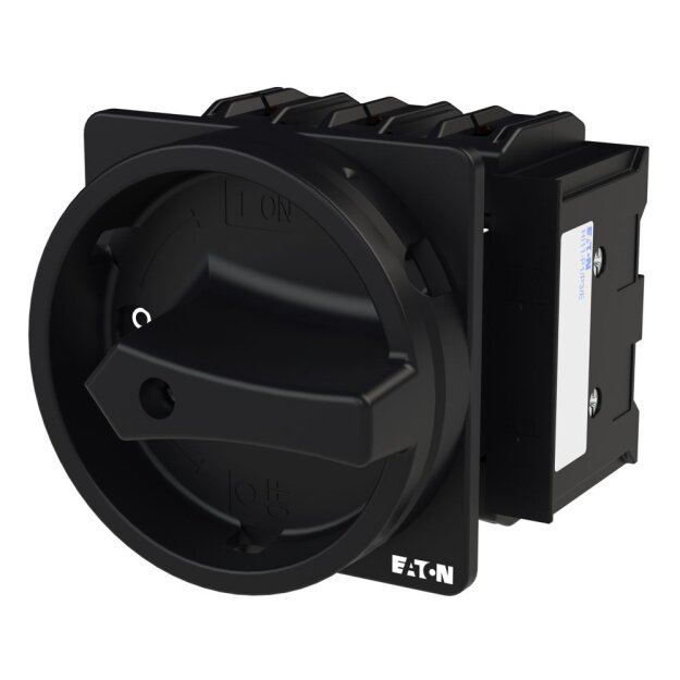 eaton Hauptschalter P3 63 A Einbau 3-polig 1 Schließer 1 Öffner HALT-Funktion mit schwarzem Drehgriff und Sperrkranz abschließbar in 0-Stellung P3-63/EA/SVB-SW/HI11 022264