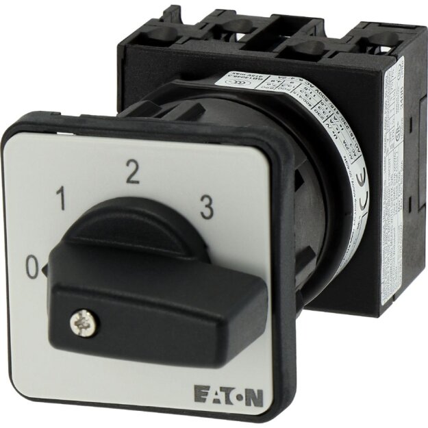 eaton Stufenschalter T0 20 A Zentraleinbau 2 Baueinheit(en) Kontakte: 3 45 ° rastend mit 0-Stellung 0-3 Abwicklungs Nr. 8241 T0-2-8241/EZ 053089
