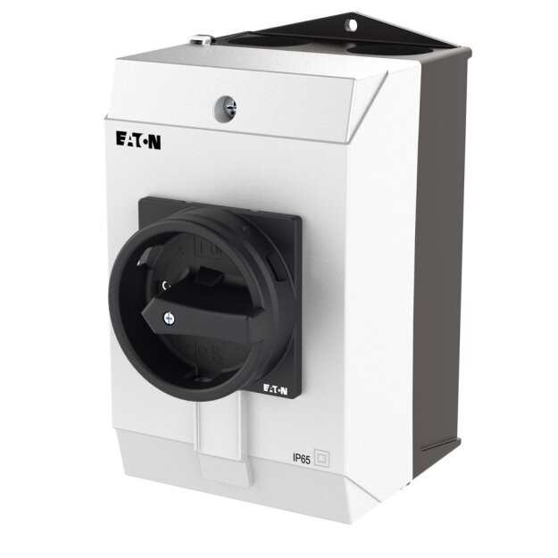 eaton Hauptschalter T3 32 A Aufbau 3 Baueinheit(en) 3-polig 2 Schließer 1 Öffner HALT-Funktion mit schwarzem Drehgriff und Sperrkranz abschließbar in 0-Stellung T3-3-15683/I2/SVB-SW 207207