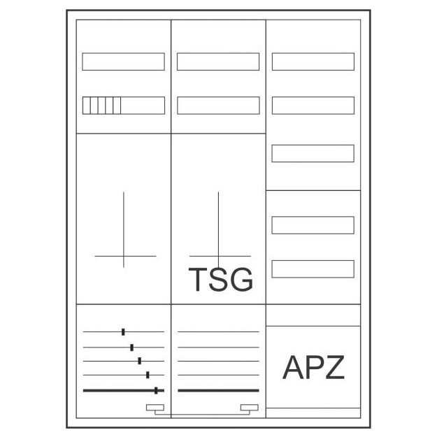 eaton Zähler-Komplettschrank für 3-Punktbefestigung mit Bestückungspaket T31 ZSD-ZTV-1100/APZ-BPKT31 300943