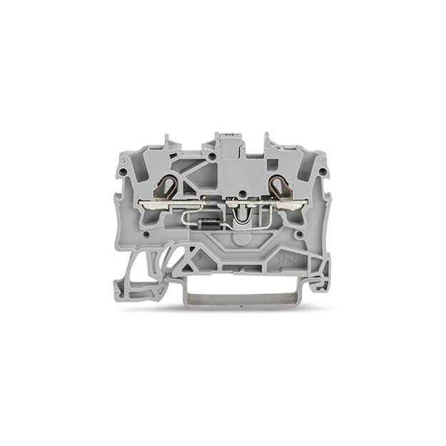 Wago 2001-1211/1000-411 Bauelementklemme 2 Leiter mit Diode 1N4007 Anode rechts für Tragschiene 35 x 15 und 35 x 7,5 1,5 mm² Push-in CAGE CLAMP® 1,50 mm² grau