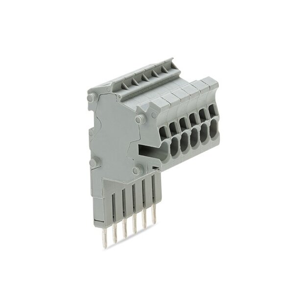 Wago 2001-556 Modularer TOPJOB®S-Steckverbinder anreihbar für Brückerschlitze 6-polig 1,50 mm² grau