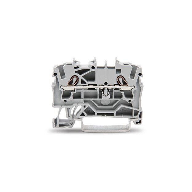 Wago 2002-1209 2-Leiter-Durchgangsklemme 2,5 mm² für Anwendungen Ex e II geeignet seitliche und mittige Beschriftung für Tragschiene 35 x 15 und 35 x 7,5 Push-in CAGE CLAMP® 2,50 mm² lichtgrau
