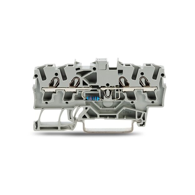 Wago 2002-1411/1000-700 Bauelementklemme 4 Leiter mit Widerstand 120R BF 0207 für Tragschiene 35 x 15 und 35 x 7,5 2,5 mm² Push-in CAGE CLAMP® 2,50 mm² grau