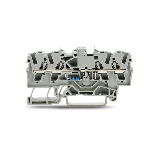 Wago 2002-1411/1000-840 Bauelementklemme 4 Leiter mit Widerstand 5K6 BF 0207 für Tragschiene 35 x 15 und 35 x 7,5 2,5 mm² Push-in CAGE CLAMP® 2,50 mm² grau