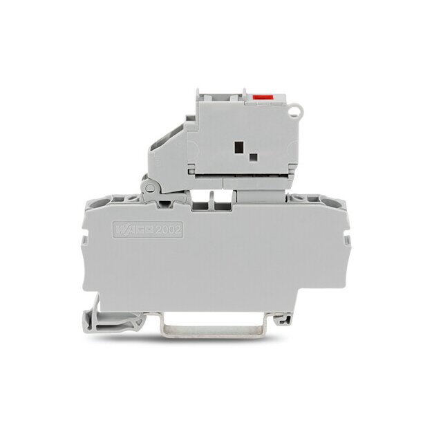 Wago 2002-1611/1000-541 2-Leiter-Sicherungsklemme mit schwenkbarem Sicherungshalter mit Abschlussplatte für G-Sicherungseinsatz 5 x 20 mm