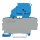 Wago 2002-1614/1000-867 2-Leiter-Sicherungsklemme mit schwenkbarem Sicherungshalter mit Abschlussplatte für G-Sicherungseinsatz 5 x 20 mm mit Defektanzeige durch LED 120 V für Tragschiene 35 x 15 und 35 x 7,5 2,5 mm² Push-in CAGE CLAMP® 2,50 mm² blau