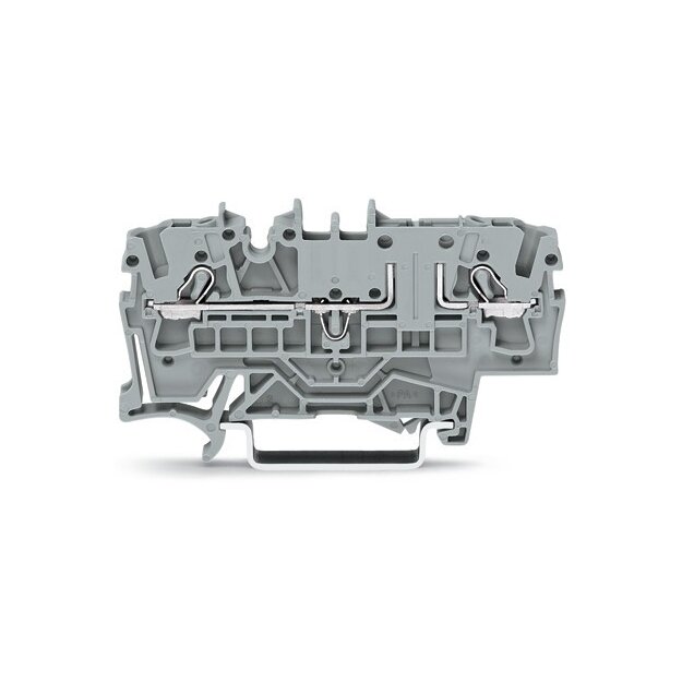 Wago 2002-1661/099-000 2-Leiter-Basisklemme für Tragschiene 35 x 15 und 35 x 7,5 2,5 mm² Push-in CAGE CLAMP® 2,50 mm² grau