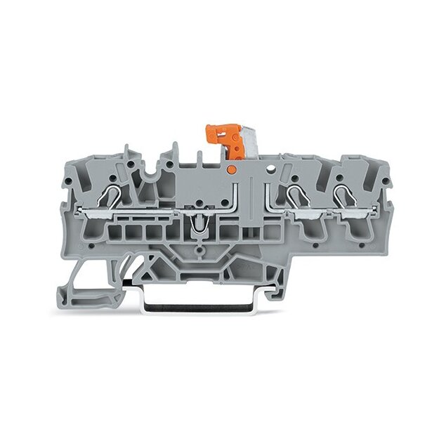 Wago 2002-1772 3-Leiter-Trenn- und Messklemme mit Prüfmöglichkeit Trennmesserhalter orange für Tragschiene 35 x 15 und 35 x 7,5 2,5 mm² Push-in CAGE CLAMP® 2,50 mm² orange