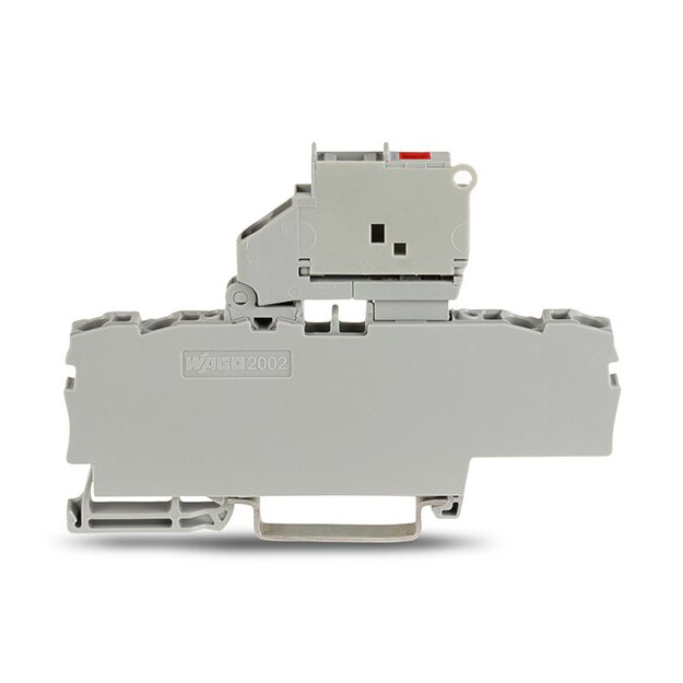 Wago 2002-1811/1000-542 4-Leiter-Sicherungsklemme mit schwenkbarem Sicherungshalter mit Abschlussplatte für G-Sicherungseinsatz 5x20 mm