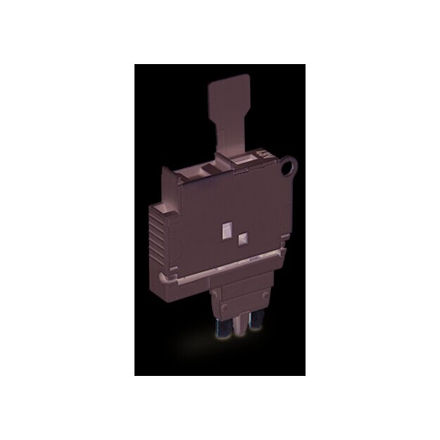 Wago 2004-911/1000-542 Sicherungsstecker mit Lasche für G-Sicherungseinsatz 5 x 20 mm mit Leuchtanzeige 30 - 65 V 6,1 mm breit grau