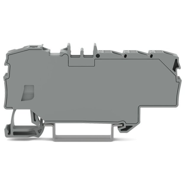 Wago 2006-8031 Verteilerklemme mit Betätigungsöffnung 1 x 6 mm² / 6 x 1,5 mm² mit integrierter Abschlussplatte seitliche und mittige Beschriftung für Tragschiene 35 x 15 und 35 x 7,5 Push-in CAGE CLAMP® 6,00 mm² grau