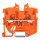 Wago 2050-1202 2-Leiter-Mini-Durchgangsklemme mit Betätigungsöffnung 1 mm² mit Prüföffnung seitliche und mittige Beschriftung für Tragschiene 15 Push-in CAGE CLAMP® 1,00 mm² orange