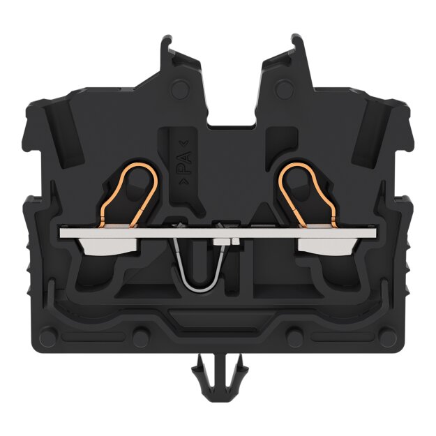 Wago 2050-315 2-Leiter-Mini-Durchgangsklemme mit Betätigungsöffnung 1 mm² mit Rastfuß seitliche und mittige Beschriftung mit Prüföffnung Push-in CAGE CLAMP® 1,00 mm² schwarz