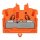 Wago 2052-312 2-Leiter-Mini-Durchgangsklemme mit Betätigungsöffnung 2,5 mm² mit Rastfuß seitliche und mittige Beschriftung mit Prüföffnung Push-in CAGE CLAMP® 2,50 mm² orange