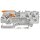 Wago 2104-1301 3-Leiter-Durchgangsklemme mit Hebel und Push-in CAGE CLAMP® 4 mm² mit Prüföffnung seitliche und mittige Beschriftung für Tragschiene 35 x 15 und 35 x 7,5 Push-in CAGE CLAMP® 4,00 mm² grau