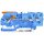 Wago 2104-1304 3-Leiter-Durchgangsklemme mit Hebel und Push-in CAGE CLAMP® 4 mm² mit Prüföffnung für Anwendungen Ex i geeignet seitliche und mittige Beschriftung für Tragschiene 35 x 15 und 35 x 7,5 Push-in CAGE CLAMP® 4,00 mm² blau