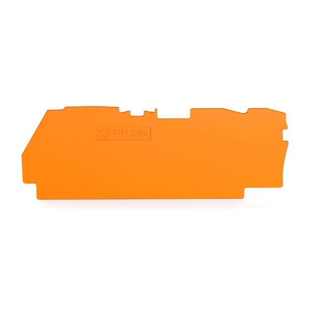 Wago 2104-1392 Abschluss- und Zwischenplatte 1 mm dick für 3-Leiter-Klemmen orange