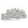 Wago 2203-6544 Installationsetagenklemme mit Betätigungsöffnung und Drücker 2,5 mm² mit schwenkbarem Trennmesser LTi/L/PE Erdgeschoss grün-gelb Push-in CAGE CLAMP® 2,50 mm² grau