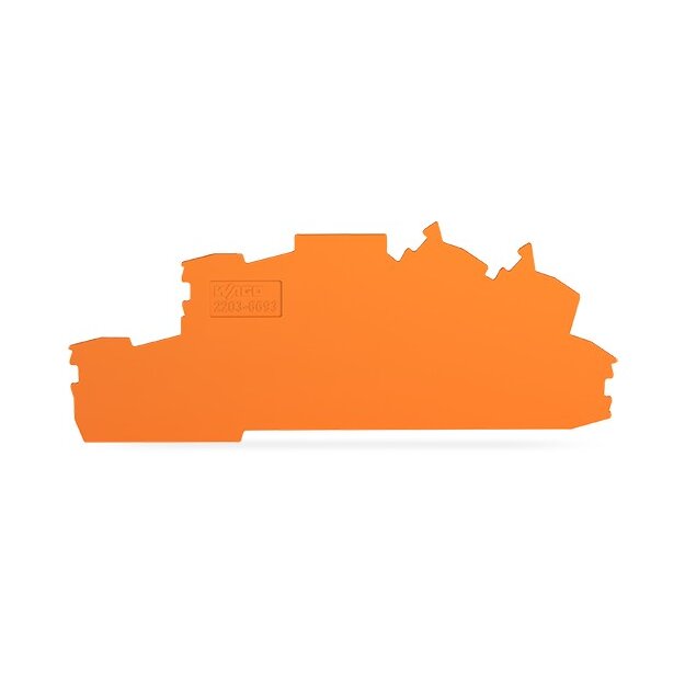 Wago 2203-6693 Abschluss- und Zwischenplatte 1 mm dick nur für den Einsatz mit Sicherungssteckern orange