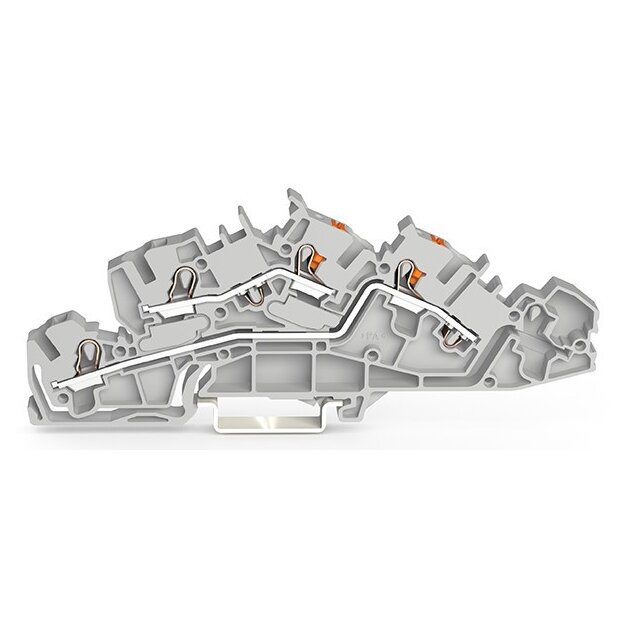 Wago 2205-7542 Installationsetagenklemme mit Betätigungsöffnung und Drücker 4 mm² L/L Push-in CAGE CLAMP® 4,00 mm² grau