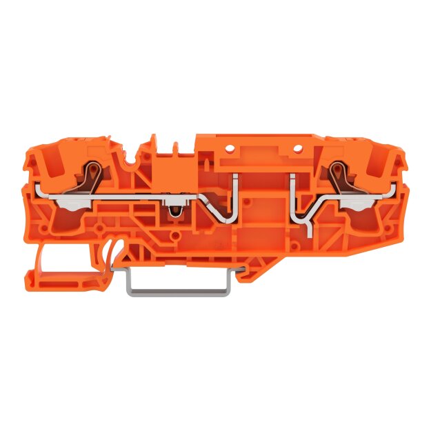 Wago 2206-1662 2-Leiter-Basisklemme mit Drücker für Tragschiene 35 x 15 und 35 x 7,5 6 mm² Push-in CAGE CLAMP® 6,00 mm² orange