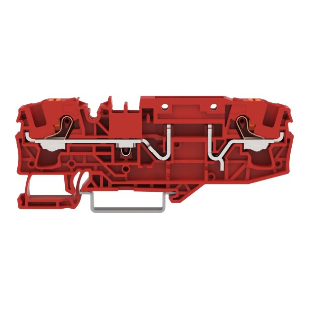 Wago 2206-1663 2-Leiter-Basisklemme mit Drücker für Tragschiene 35 x 15 und 35 x 7,5 6 mm² Push-in CAGE CLAMP® 6,00 mm² rot