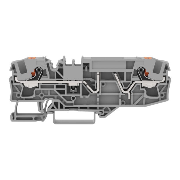 Wago 2206-1681 2-Leiter-Sicherungsklemme für Kfz-Flachsicherungen mit Prüfmöglichkeit mit Drücker ohne Defektanzeige 6 mm² Push-in CAGE CLAMP® 6,00 mm² grau