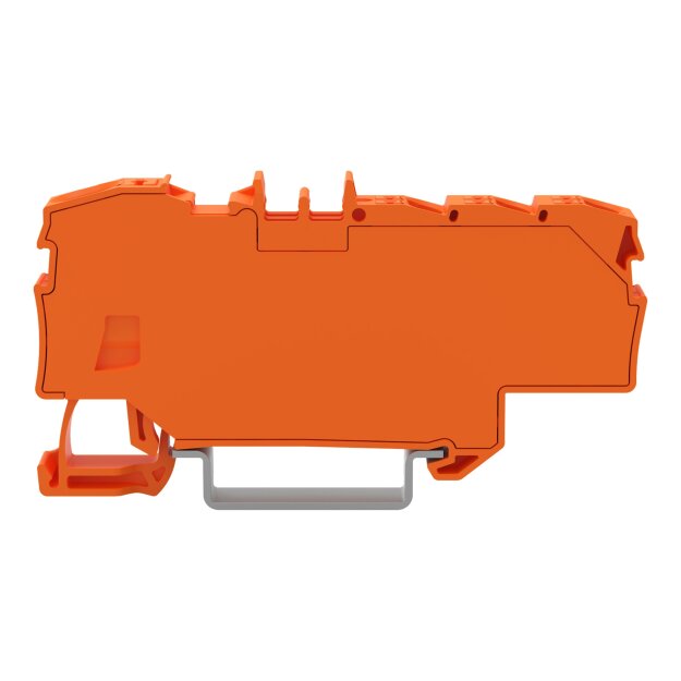 Wago 2206-8032 Verteilerklemme mit Drücker 1 x 6 mm² / 6 x 1,5 mm² mit integrierter Abschlussplatte für Anwendungen Ex e II geeignet seitliche und mittige Beschriftung für Tragschiene 35 x 15 und 35 x 7,5 Push-in CAGE CLAMP® 6,00 mm² orange