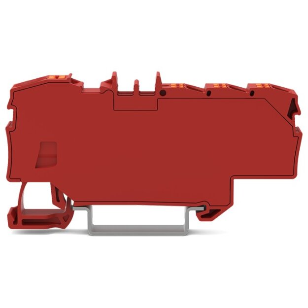 Wago 2206-8033 Verteilerklemme mit Drücker 1 x 6 mm² / 6 x 1,5 mm² mit integrierter Abschlussplatte für Anwendungen Ex e II geeignet seitliche und mittige Beschriftung für Tragschiene 35 x 15 und 35 x 7,5 Push-in CAGE CLAMP® 6,00 mm² rot