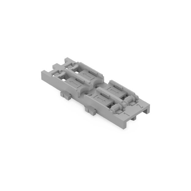 Wago 221-2532 Befestigungsadapter 2-fach für Durchgangsverbinder mit Hebel mit Rastfuß grau