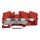 Wago 2216-1303 3-Leiter-Durchgangsklemme mit Drücker 16 mm² mit Prüföffnung seitliche und mittige Beschriftung für Tragschiene 35 x 15 und 35 x 7,5 Push-in CAGE CLAMP® 16,00 mm² rot