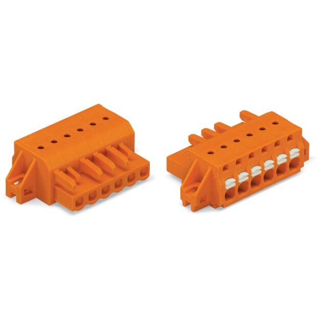 Wago 2231-308/031-000 1-Leiter-Federleiste Drücker Push-in CAGE CLAMP® 2,5 mm² Rastermaß 5,08 mm 8-polig Befestigungflansch 2,50 mm² orange