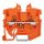 Wago 2250-1202 2-Leiter-Mini-Durchgangsklemme mit Drücker 1 mm² für Tragschiene 15 seitliche und mittige Beschriftung mit Prüföffnung Push-in CAGE CLAMP® 1,00 mm² orange