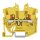 Wago 2250-1206 2-Leiter-Mini-Durchgangsklemme mit Drücker 1 mm² für Tragschiene 15 seitliche und mittige Beschriftung mit Prüföffnung Push-in CAGE CLAMP® 1,00 mm² gelb