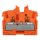 Wago 2252-302 2-Leiter-Mini-Durchgangsklemme mit Drücker 2,5 mm² Endklemme mit Befestigungsflansch seitliche und mittige Beschriftung mit Prüföffnung Push-in CAGE CLAMP® 2,50 mm² orange