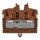 Wago 2252-311/000-014 2-Leiter-Mini-Durchgangsklemme mit Drücker 2,5 mm² mit Rastfuß seitliche und mittige Beschriftung mit Prüföffnung Push-in CAGE CLAMP® 2,50 mm² braun