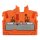 Wago 2252-322 2-Leiter-Mini-Durchgangsklemme mit Drücker 2,5 mm² Mittelklemme ohne Rastfuß, ohne Flansch seitliche und mittige Beschriftung mit Prüföffnung Push-in CAGE CLAMP® 2,50 mm² orange