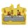 Wago 2252-326 2-Leiter-Mini-Durchgangsklemme mit Drücker 2,5 mm² Mittelklemme ohne Rastfuß, ohne Flansch seitliche und mittige Beschriftung mit Prüföffnung Push-in CAGE CLAMP® 2,50 mm² gelb