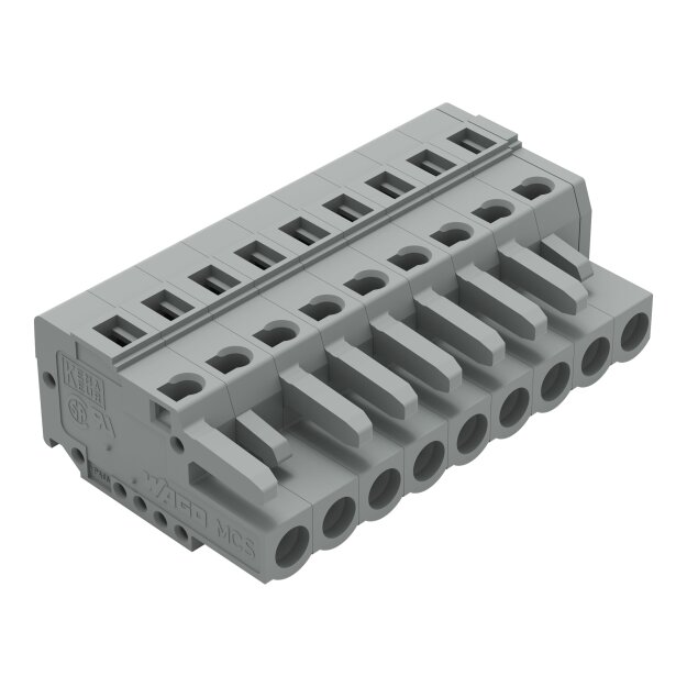 Wago 231-109/026-000 1-Leiter-Federleiste CAGE CLAMP® 2,5 mm² Rastermaß 5 mm 9-polig 2,50 mm² grau